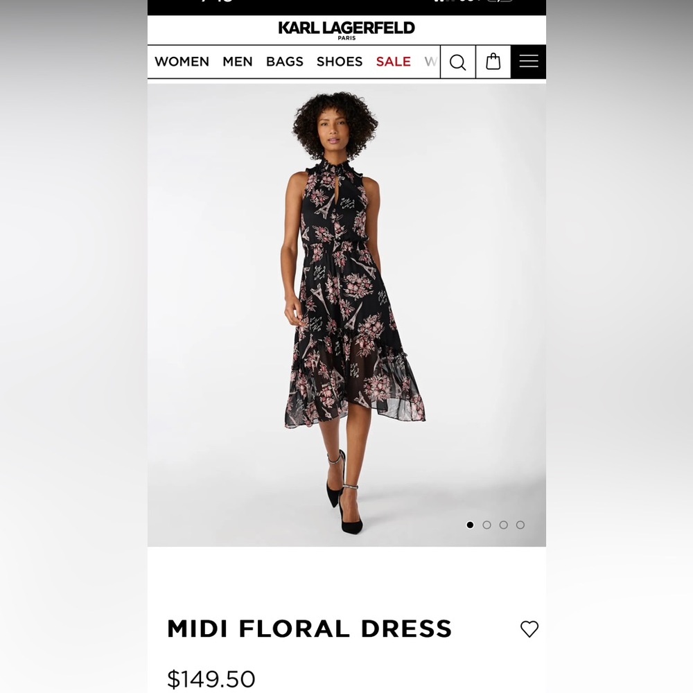 NEW WITH TAGS- KARL LAGERFELD MIDI FLORAL DRESS